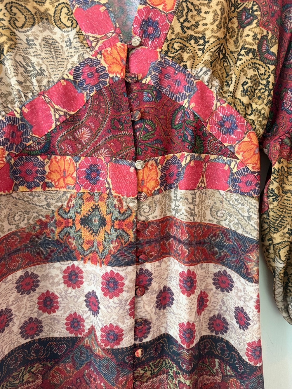 Zara Patchwork Tapestry Midi Dress, New with Tags, Size Medium - Picture 6 of 10